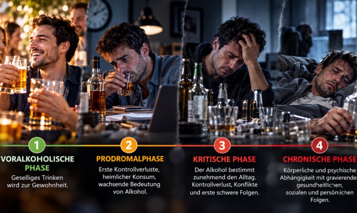 Artikelbild: Die vier Phasen der Alkoholabhängigkeit: Wie sich eine Alkoholsucht entwickelt